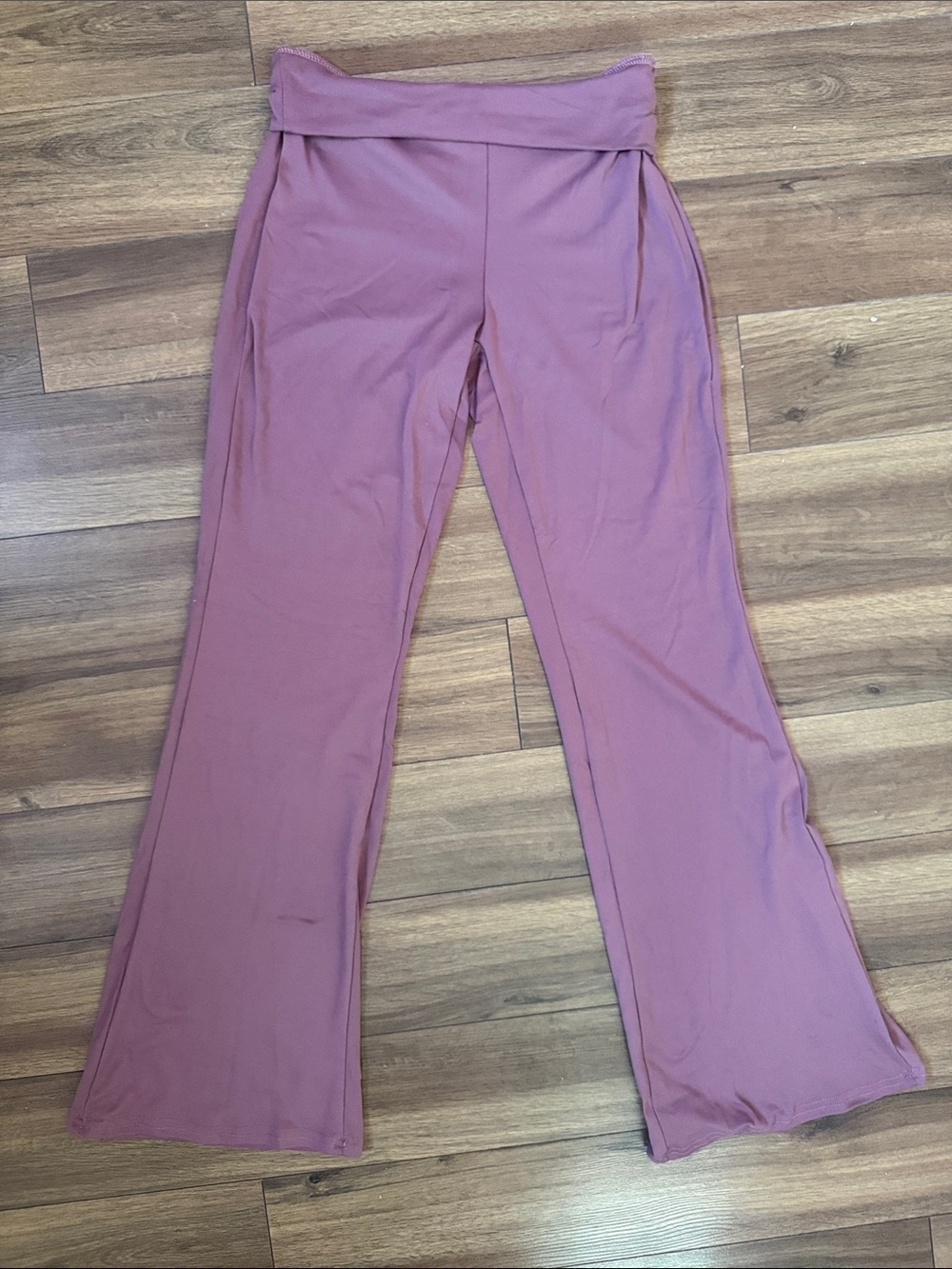 Fold Over Lounge Pants/ Flare leggings in Purple